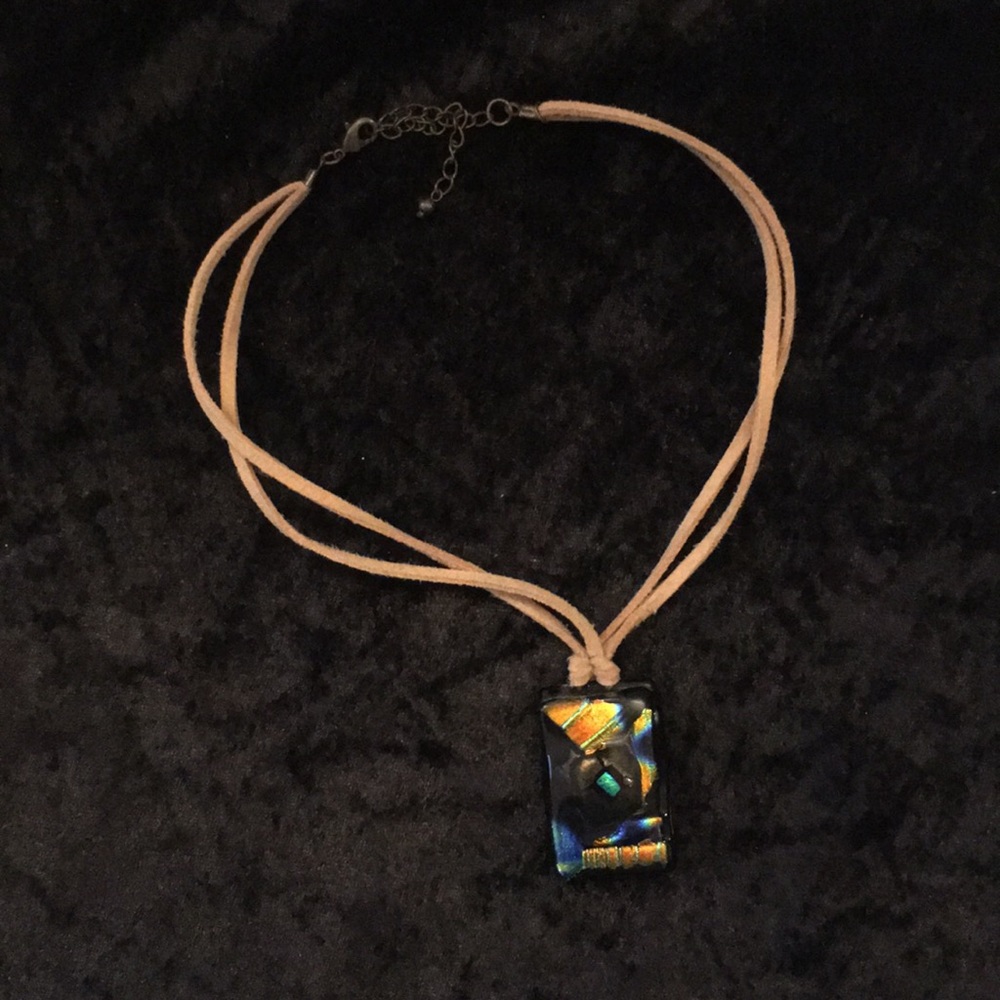 handmade glass pendant necklace